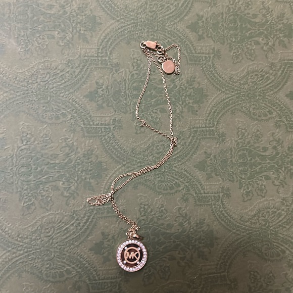 Michael Kors Gold Chain Crystal Pave Disk Tortoise Charm Necklace - Picture 6 of 6